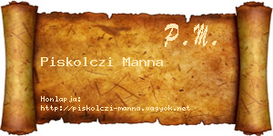 Piskolczi Manna névjegykártya